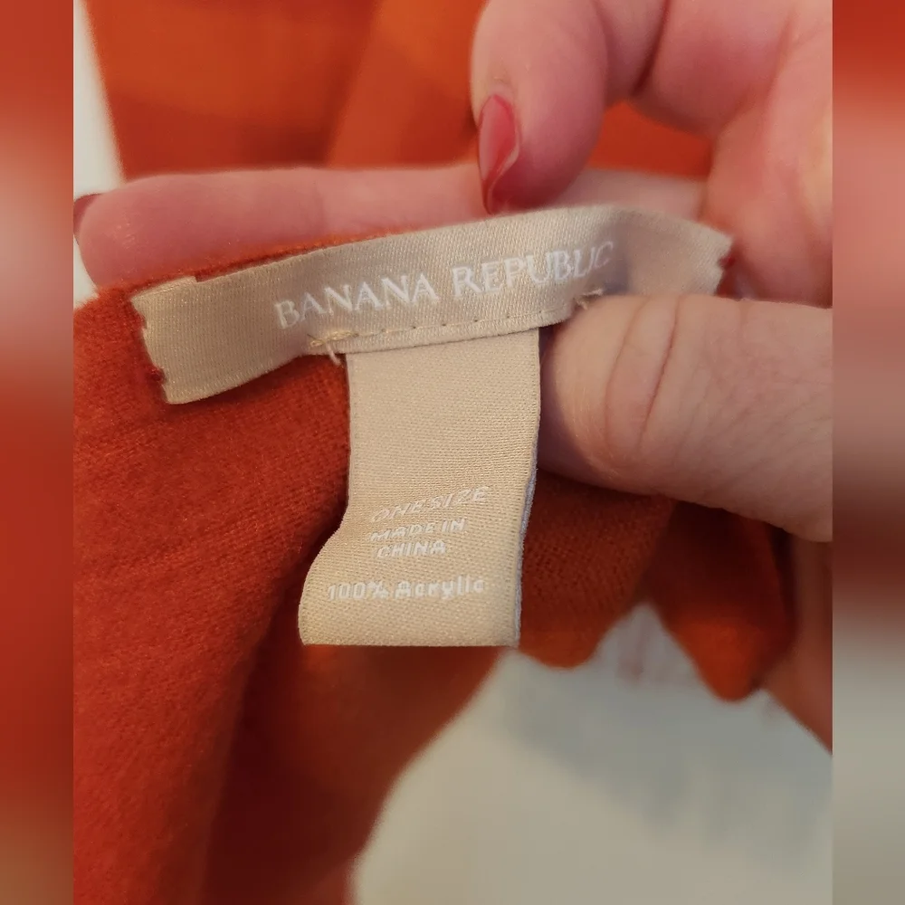 Banana Republic Dana Blanket Scarf in Autumn Sunset with‎ Fringe and Stripes